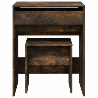 Kaptafel met krukje 60x40x113,5 cm gerookt eikenkleurig