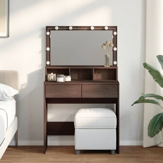 Kaptafel met LED 80x41x134,5 cm bruin eikenkleurig