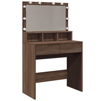 Kaptafel met LED 80x41x134,5 cm bruin eikenkleurig