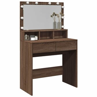 Kaptafel met LED 80x41x134,5 cm bruin eikenkleurig