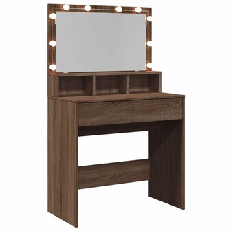 Kaptafel met LED 80x41x134,5 cm bruin eikenkleurig