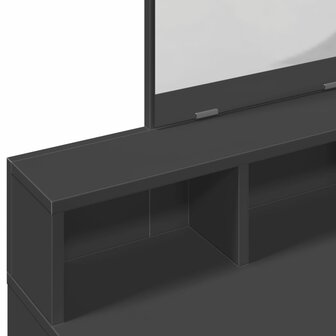 Kaptafel met spiegel 80x41x144,5 cm zwart