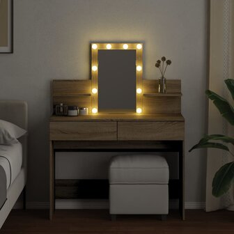 Kaptafel met LED-verlichting 100x40x130 cm sonoma eikenkleurig