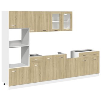 7-delige Keukenkastenset bewerkt hout sonoma eikenkleurig
