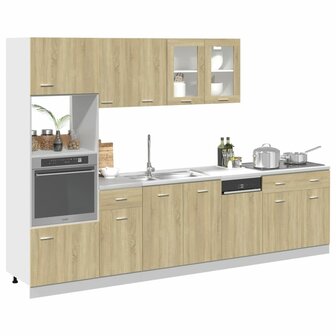 7-delige Keukenkastenset bewerkt hout sonoma eikenkleurig