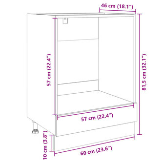 Ovenkast 60x46x81,5 cm spaanplaat sonoma eikenkleurig