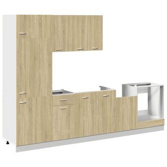 7-delige Keukenkastenset bewerkt hout sonoma eikenkleurig