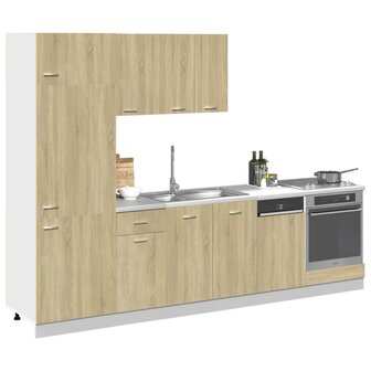 7-delige Keukenkastenset bewerkt hout sonoma eikenkleurig