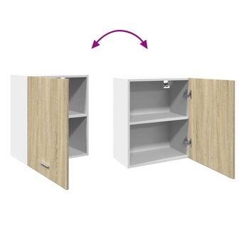 Wandkasten 2 st 50x31x60 cm bewerkt hout sonoma eikenkleurig