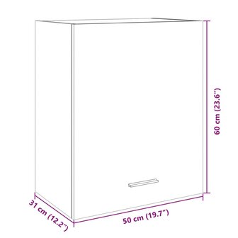 Wandkasten 2 st 50x31x60 cm bewerkt hout sonoma eikenkleurig