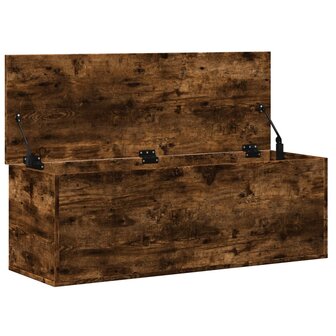 Opbergbox 102x35x35 cm bewerkt hout gerookt eikenkleurig
