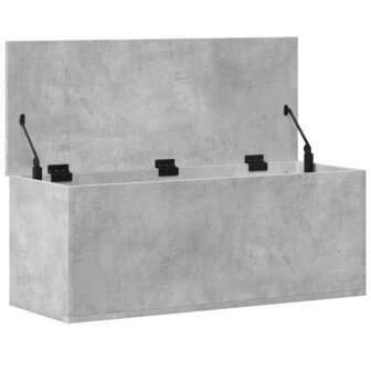 Opbergbox 90x35x35 cm bewerkt hout betongrijs