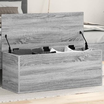 Opbergbox 90x35x35 cm bewerkt hout grijs sonoma eikenkleurig