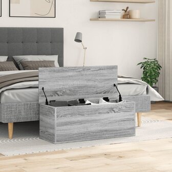Opbergbox 90x35x35 cm bewerkt hout grijs sonoma eikenkleurig