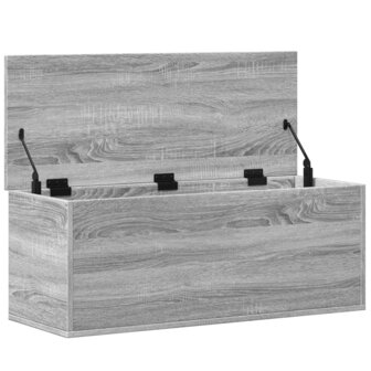 Opbergbox 90x35x35 cm bewerkt hout grijs sonoma eikenkleurig