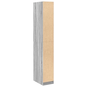 Kledingkast 30x50x200 cm bewerkt hout grijs sonoma eikenkleur