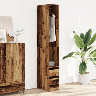 Kledingkast 30x50x200 cm bewerkt hout oud hout