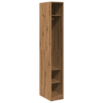 Kledingkast 30x50x200 cm bewerkt hout artisanaal eikenkleur