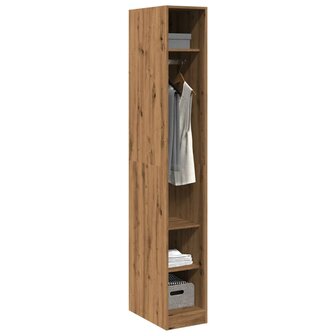 Kledingkast 30x50x200 cm bewerkt hout artisanaal eikenkleur