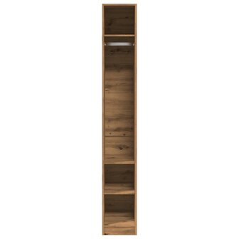 Kledingkast 30x50x200 cm bewerkt hout artisanaal eikenkleur