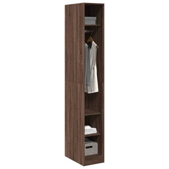 Kledingkast 30x50x200 cm bewerkt hout bruin eikenkleur