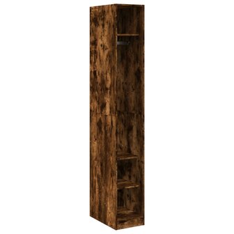 Kledingkast 30x50x200 cm bewerkt hout gerookt eikenkleurig