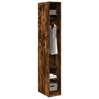 Kledingkast 30x50x200 cm bewerkt hout gerookt eikenkleurig