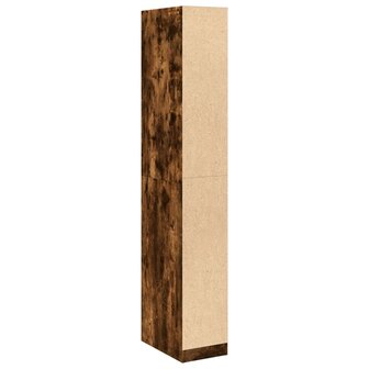 Kledingkast 30x50x200 cm bewerkt hout gerookt eikenkleurig