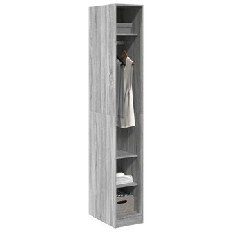 Kledingkast 30x50x200 cm bewerkt hout grijs sonoma eikenkleur