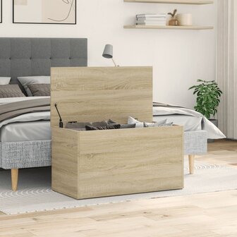 Opbergkist 84x42x46 cm bewerkt hout sonoma eikenkleurig