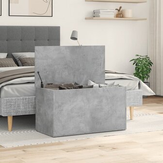 Opbergkist 84x42x46 cm bewerkt hout betongrijs