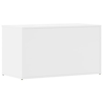 Opbergkist 84x42x46 cm bewerkt hout hoogglans wit