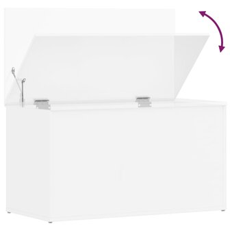 Opbergkist 84x42x46 cm bewerkt hout hoogglans wit