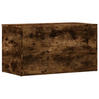 Opbergkist 84x42x46 cm bewerkt hout gerookt eikenkleurig