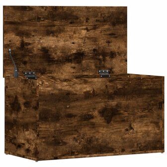 Opbergkist 84x42x46 cm bewerkt hout gerookt eikenkleurig