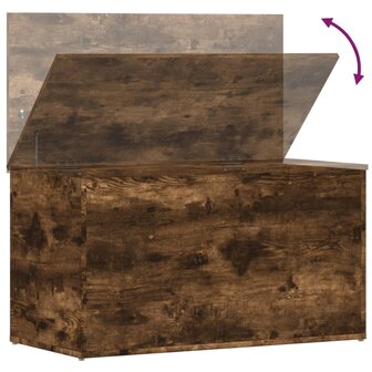 Opbergkist 84x42x46 cm bewerkt hout gerookt eikenkleurig