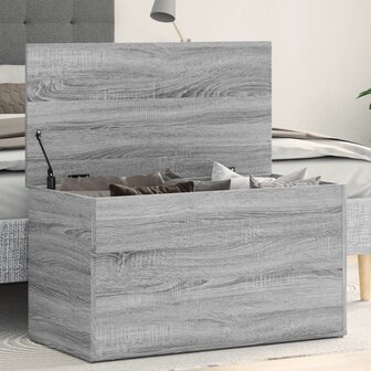 Opbergkist 84x42x46 cm bewerkt hout grijs sonoma eikenkleurig