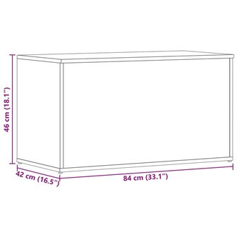Opbergkist 84x42x46 cm bewerkt hout grijs sonoma eikenkleurig