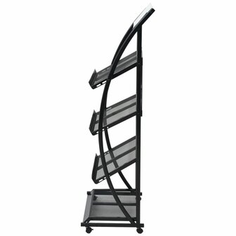 Tijdschriftenrek zwart en wit 47x40x134 cm A4