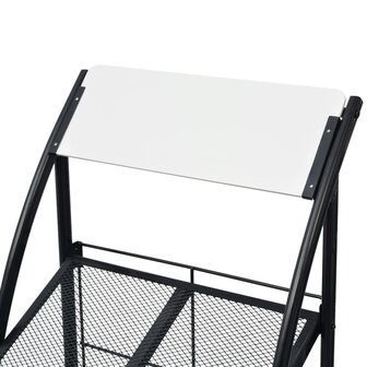 Tijdschriftenrek zwart en wit 47x40x134 cm A4