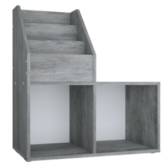 Kindertijdschriftenrek 71x30x78,5 cm bewerkt hout betongrijs