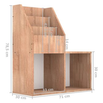 Kindertijdschriftenrek 71x30x78,5 cm bewerkt hout sonoma eiken