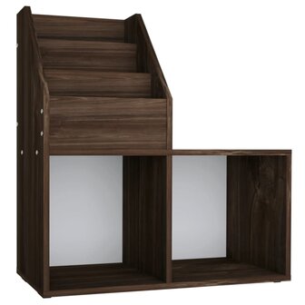 Kindertijdschriftenrek 71x30x78,5 cm bewerkt hout gerookt eiken