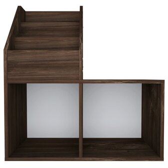 Kindertijdschriftenrek 71x30x78,5 cm bewerkt hout gerookt eiken