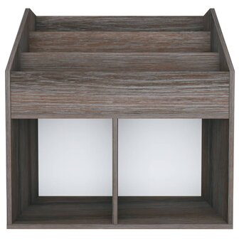 Kindertijdschriftenrek 71x30x78,5 cm hout grijs en eikenkleur