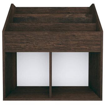 Kindertijdschriftenrek 71x30x78,5 cm bewerkt hout gerookt eiken