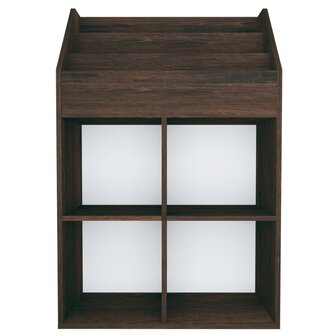 Kindertijdschriftenrek 71x30x114 cm bewerkt hout gerookt eiken