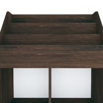 Kindertijdschriftenrek 71x30x114 cm bewerkt hout gerookt eiken