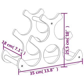 Wijnrek voor 6 flessen 35x18x25,5 cm bamboe