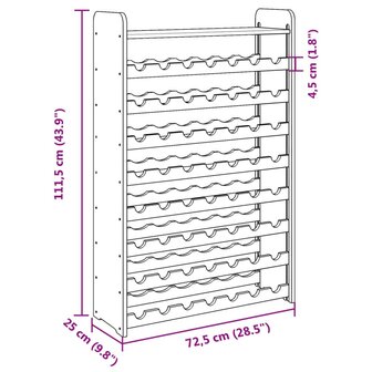 Wijnrek met bovenblad 72,5x25x111,5 cm massief grenenhout